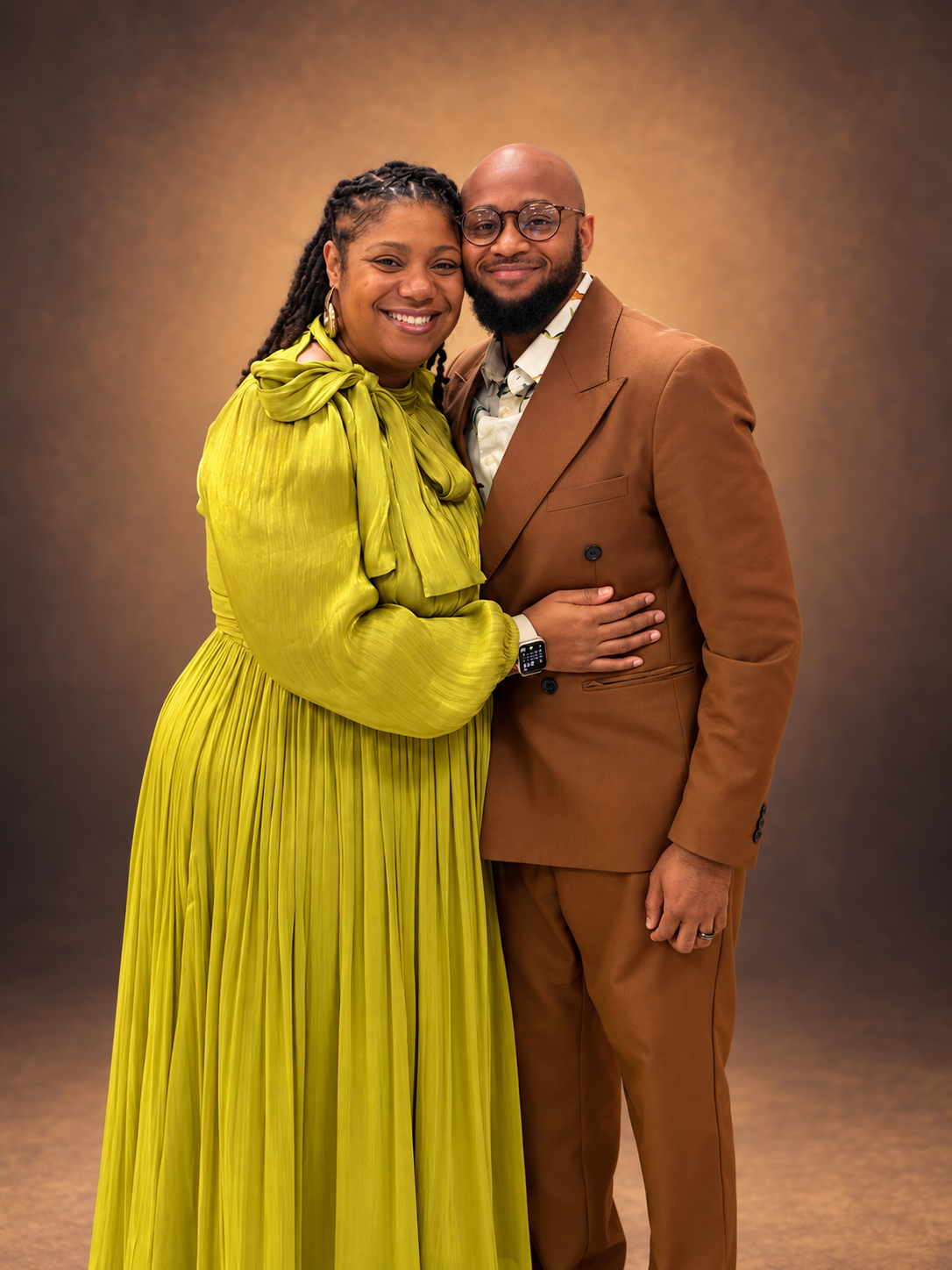 Aaron and Donvielle Young together in a warm studio portrait